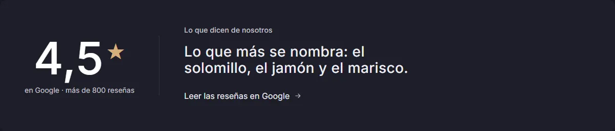 Nota de Google de La Esquinita de Alejo en su web