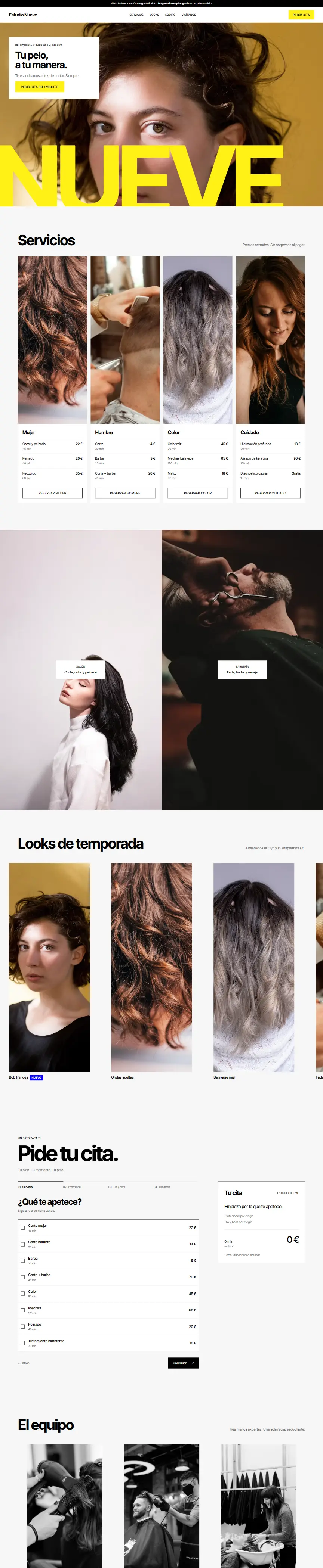 Captura de la web de Estudio Nueve